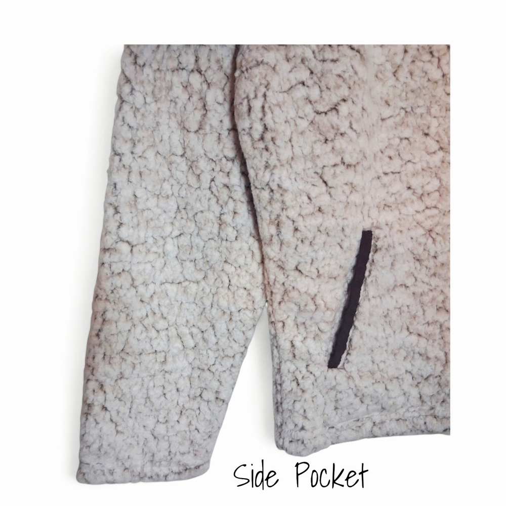 Horn Legend Quarter-Zip Sherpa Pullover Womens Size XL - cream/tan - Picture 2 of 8